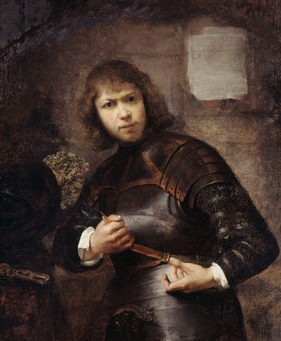 Dörtte üç boyunda duran, kemerini büken bir Asker, by Willem Drost