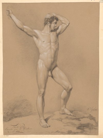 Önden bakıldığında çıplak duran erkek (2. ödül 1811) by Willem Grebner