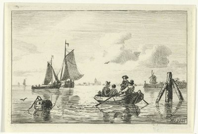 Sloop dört adam by Willem Gruyter jr.