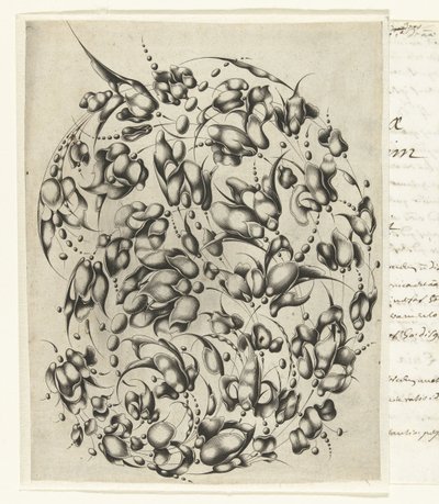 Stilize çiçekler ve yapraklar ile kuyumcu buketi Looff-werck Boeck Seer Constich Geteijckent (dizi başlığı) by Willem Hondius