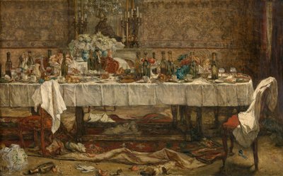 Düğünden Sonra (panel üzerine yağlıboya) by Willem II Linnig