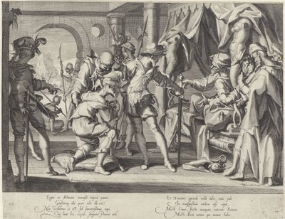 Hollandalı Kont William III, icra memurunun kafasının kesilmesini emrediyor Thronus Justitiae (dizi adı) by Willem Isaacsz. van Swanenburg