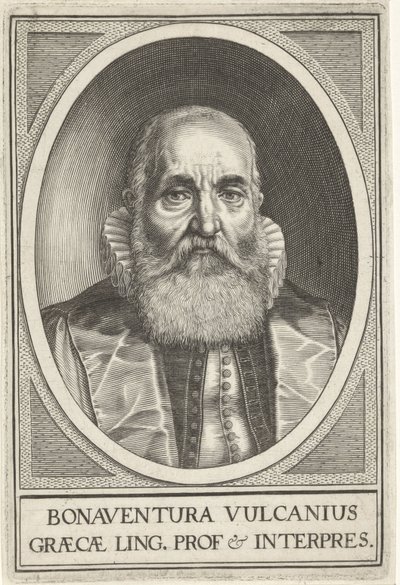 Portret van Bonaventura Vulcanius by Willem Isaacsz. van Swanenburg