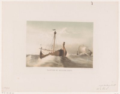 Gemi, 11. yüzyıl On birinci yüzyıl gemisi (nesne üzerindeki başlık) by Willem Jacob Hofdijk
