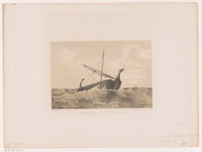 Gemi, 9. yüzyıl Dokuzuncu yüzyıldan gemi (nesne üzerindeki başlık) by Willem Jacob Hofdijk