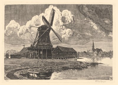 Yel Değirmeni de Bonte Tavuk by Willem Jansen (graveur) (signed by artist)