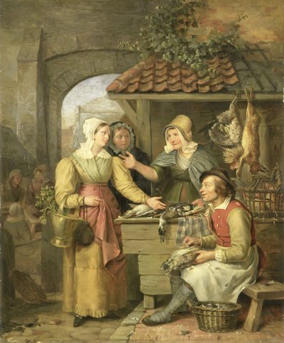 Kümes Hayvanları Tezgahı by Willem Jodocus Mattheus Engelberts