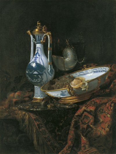 Nautilus Kupası ile natürmort by Willem Kalf