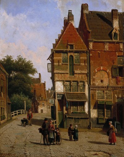 Hollandalı Bir Sokak Sahnesi by Willem Koekkoek