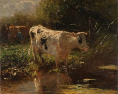 Bir hendek yanında inek Hendek tarafında inek by Willem Maris