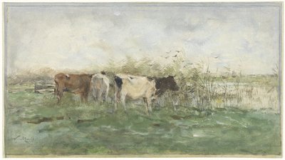 Bir su birikintisi tarafından inekler by Willem Maris