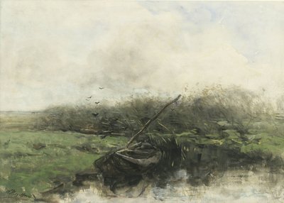 Bir hendekte kürek teknesi by Willem Maris