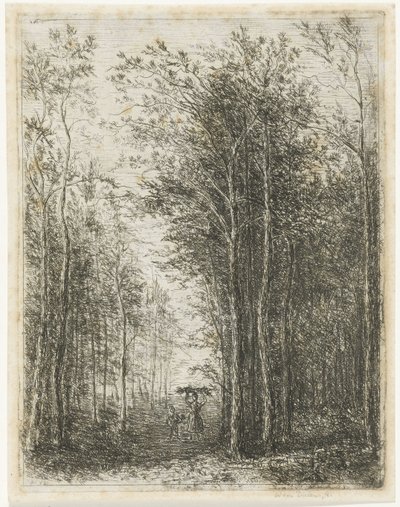 Odun toplayıcıları ile orman manzarası by Willem Matthias Jan van Dielen