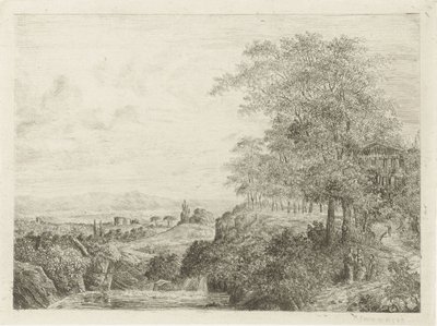 Tapınak ve Figürlerle Güney Manzarası by Willem Matthias Jan van Dielen
