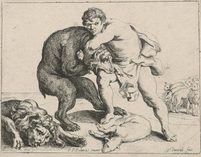 David bir aslan ve bir ayı öldürür by Willem Panneels