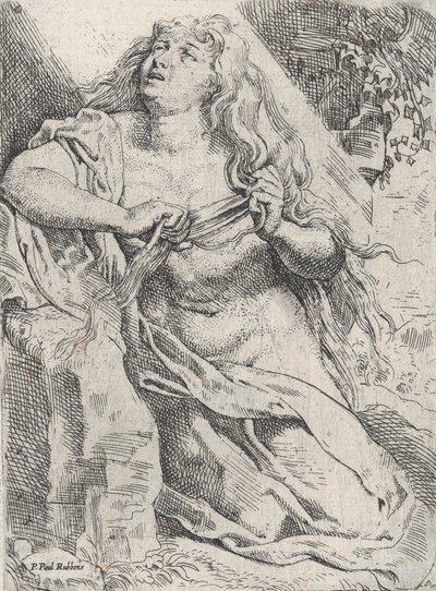 Mary Magdalen vahşi doğada, yaklaşık. 1613-14. by Willem Pietersz. Buytewech