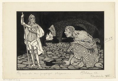 Erkek, kadın ve çocuklar oturma odasında by Willem Pothast (signed by artist)