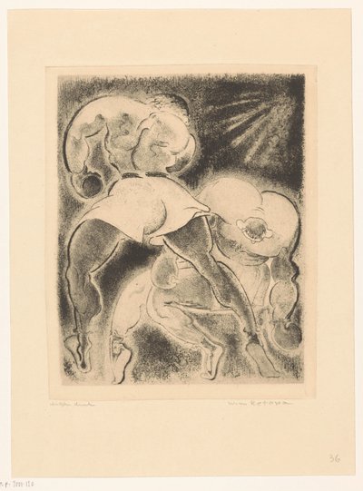 iki boksör by Willem Retera (signed by artist)