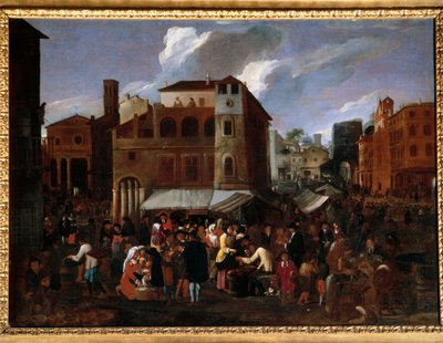 Pazar sahnesi (tuval üzerine yağlı boya) by Willem Reuter