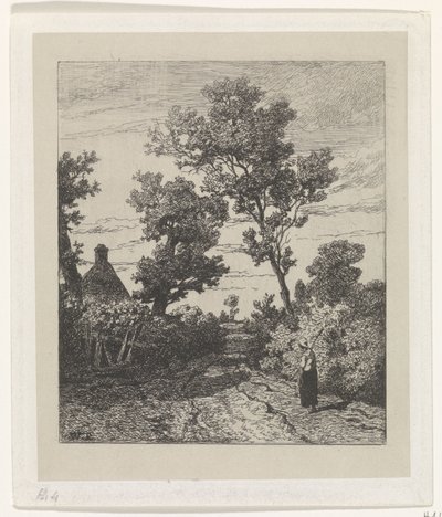 Köy yolunda çiftçi by Willem Roelofs (I)
