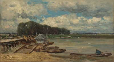 Dosburg yakınlarındaki IJssel üzerindeki köprü by Willem Roelofs (I)