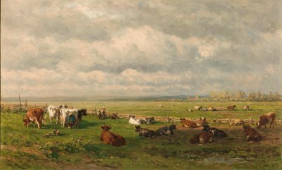 Sığır ile çayır manzara Weidelandschap vee ile tanıştı by Willem Roelofs (I)