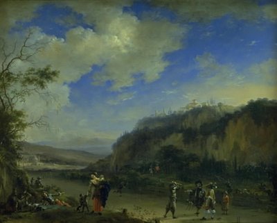 Pall-Mall Oynayan Beylerle Manzara by Willem Schellinks