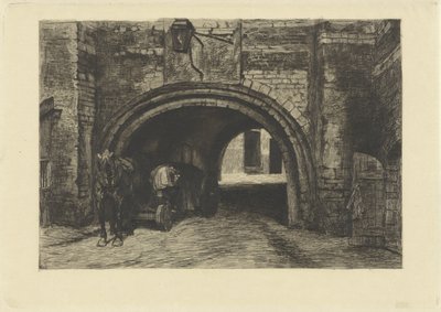 Eski bir kapının altında atlı araç by Willem Steelink (II)