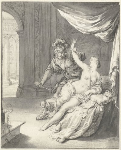 Tarquinius, Lucretia'yı tehdit ediyor by Willem Van Mieris