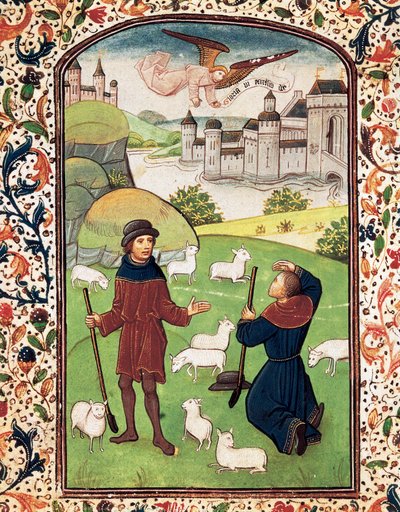 Çobanlara yapılan duyuru (minyatür) by Willem Vrelant
