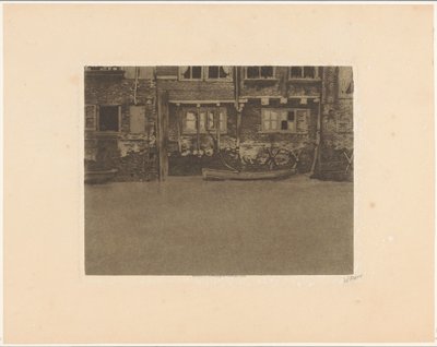 Dordrecht'teki Voorstraat 463, 461 ve 459'un arka cepheleri by Willem Witsen (signed by artist)