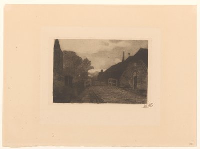 Diepenheim'da köy yolu by Willem Witsen (signed by artist)