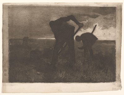 Üç patates hasat makinesi by Willem Witsen (signed by artist)