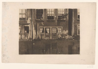 Amsterdam'daki Oudezijds Achterburgwal'daki evler by Willem Witsen (signed by artist)