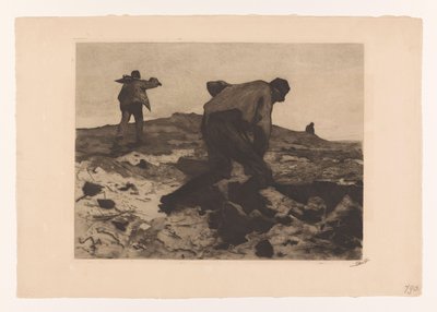Heath üzerinde çiftlik işçileri Kazık sürücüleri (orijinal başlık) by Willem Witsen (signed by artist)