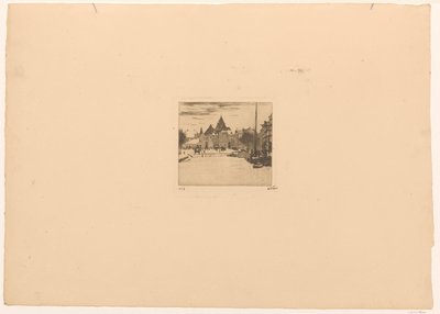 Amsterdam'daki Nieuwmarkt by Willem Witsen (signed by artist)
