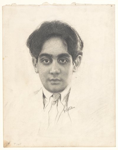 Portret van Karamjit Singh Sahib Bahadur, prins van Kapurthala by Willem Witsen (signed by artist)