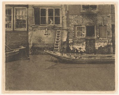 Dordrecht'teki Voorstraat 463, 465 ve 467'nin arka cepheleri by Willem Arnoldus Witsen