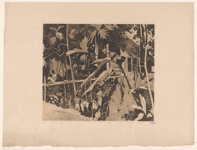 Buitenzorg'da bitki örtüsü ve dar bir köprü by Willem Arnoldus Witsen