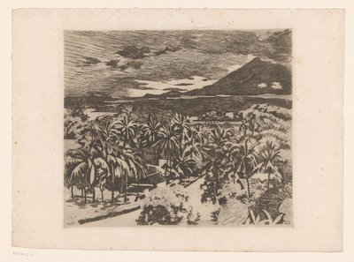 Buitenzorg'da hindistan cevizi ağaçlarıyla dolu bir manzara by Willem Arnoldus Witsen