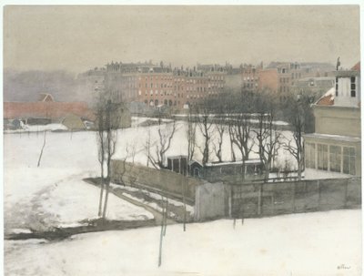 Oosterpark'ın karda görünümü by Willem Arnoldus Witsen