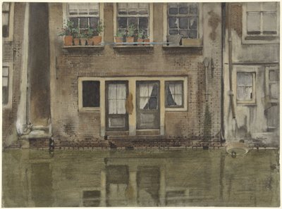 Amsterdam'da bir kanal üzerinde evler by Willem Arnoldus Witsen