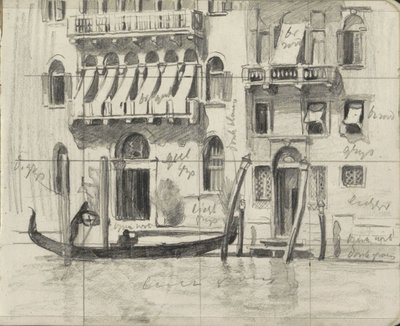 Venedik'teki Büyük Kanal'da balkonları panjurlu evler by Willem Arnoldus Witsen
