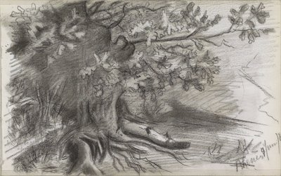 Rhenen'de büyük bir ağaçla manzara by Willem Arnoldus Witsen