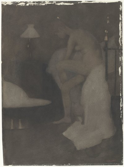 Yatağın kenarında oturan çıplak kadın by Willem Arnoldus Witsen