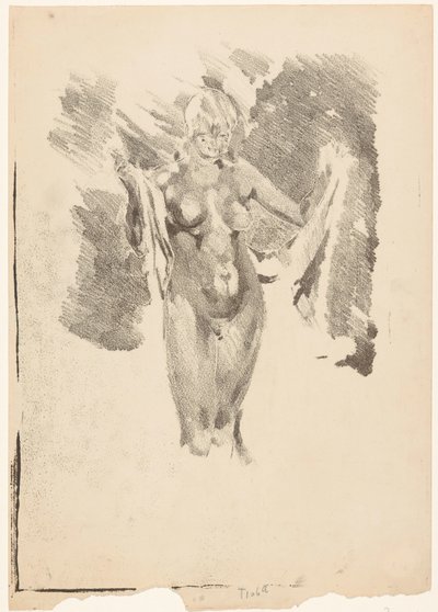 Ayakta çıplak kadın kendini kurutma by Willem Arnoldus Witsen