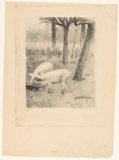 Bir çukurda iki domuz by Willem Arnoldus Witsen