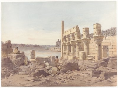 Aswan yakınlarındaki Philae'deki tapınak kalıntılarının görünümü by Willem de Famars Testas