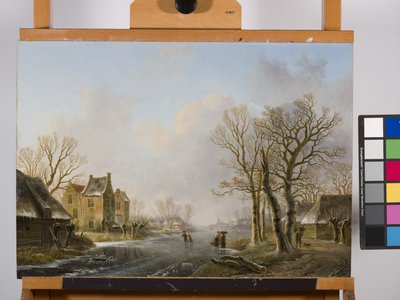 Donmuş Bir Nehirde Patenciler, Dordrecht by Willem de Klerk