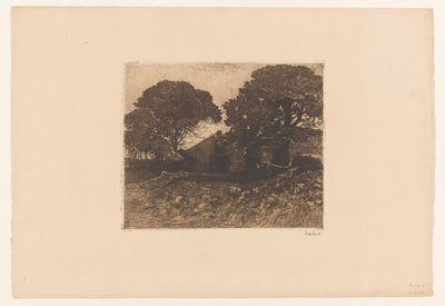 Büyük ağaçların yakınında çiftlik veya çiftlik by Willem de Zwart (signed by artist)